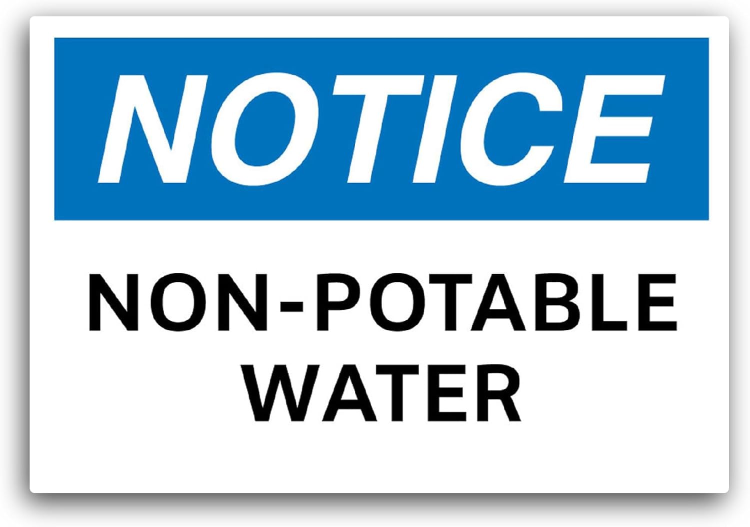 2 (Pieces) 3" and 5" N0n-Potable Water Sticker, Waterproof Vinyl Decals for Many Purpose Like Cars, Trucks, Laptops, Phones, Windows and More