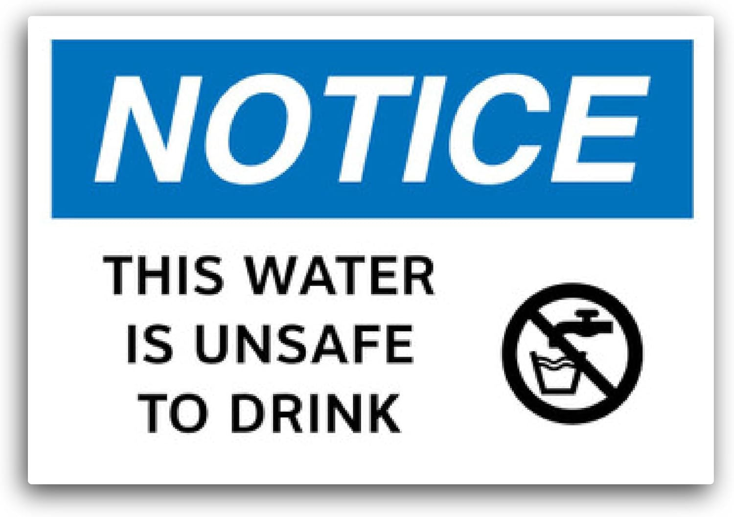 2 (Pieces) 3" and 5" This Water is Unsafe to Drink Sticker, Waterproof Vinyl Decals for Many Purpose Like Cars, Trucks, Laptops, Phones, Windows and More