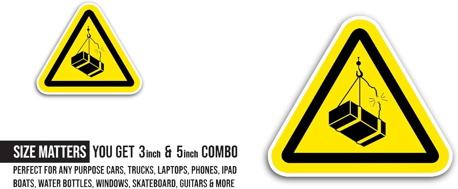2 (Pieces) 3" and 5" Overhead Loads Sign Sticker, Waterproof Vinyl Decals for Many Purpose Like Cars, Trucks, Laptops, Phones, Windows and More
