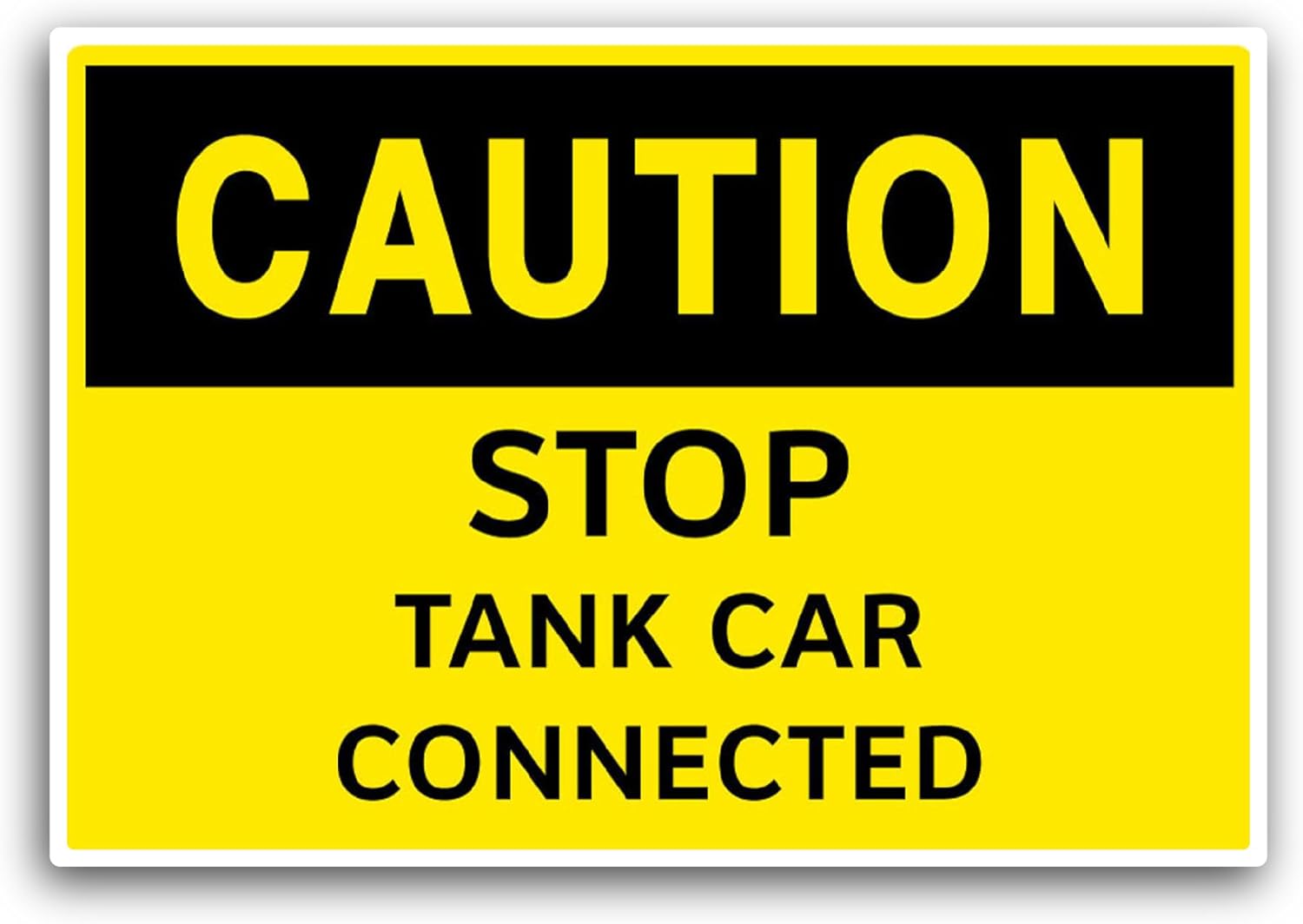 2 (Pieces) 3" and 5" Stop Tank Car Connected Sticker, Waterproof Vinyl Decals for Many Purpose Like Cars, Trucks, Laptops, Phones, Windows and More