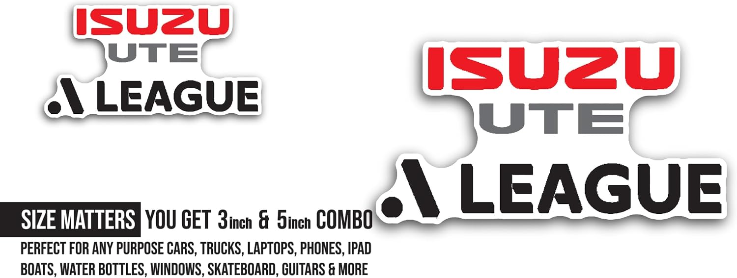 2 (Pieces) 3" and 5" Isuzu UTE A-Le@GUE Sticker, Waterproof Vinyl Decals for Many Purpose Like Cars, Trucks, Laptops, Phones, Windows and More