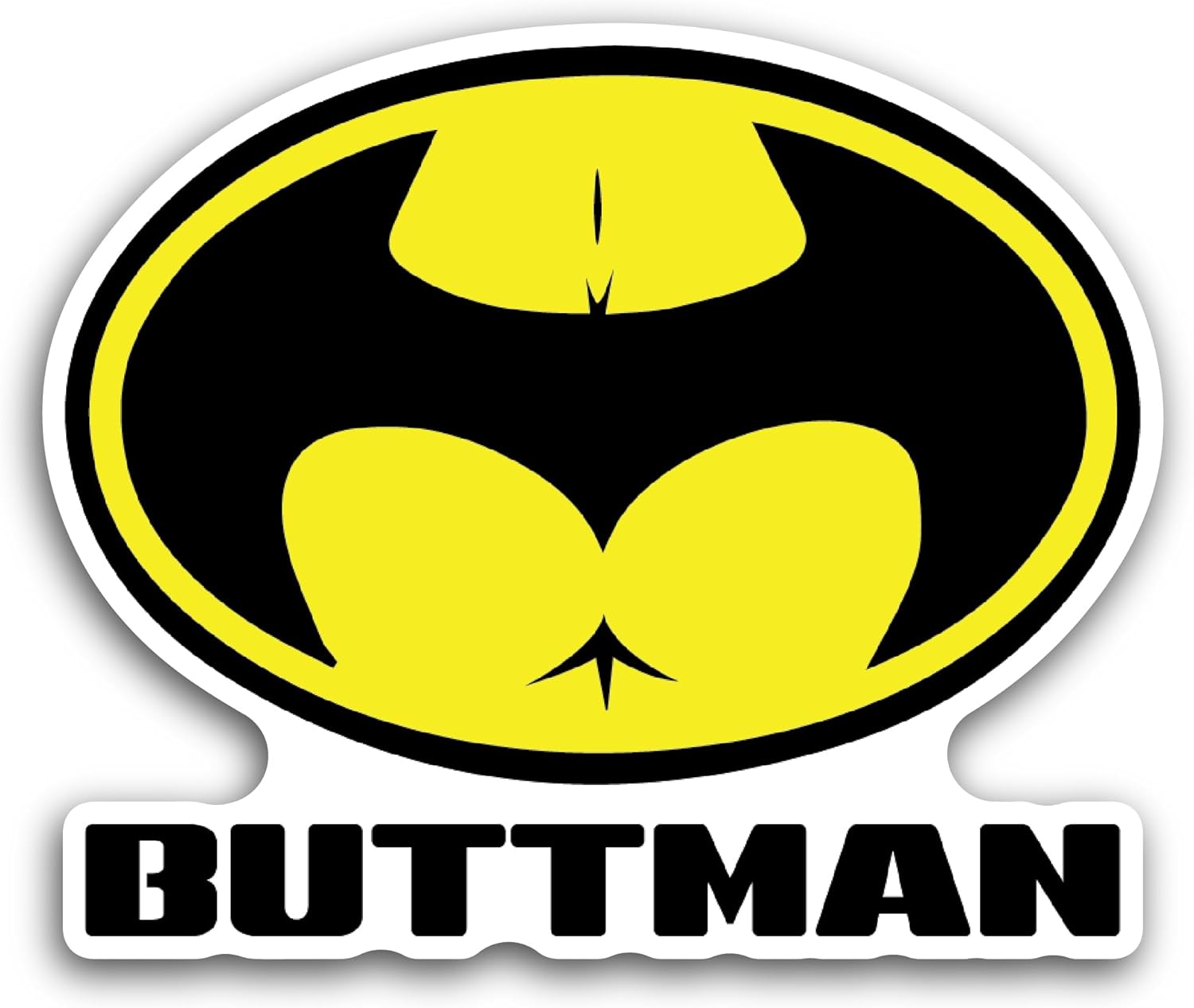 2 (Pieces) 3" and 5" Buttman Sticker, Waterproof Vinyl Decals for Many Purpose Like Cars, Trucks, Laptops, Phones, Windows and More