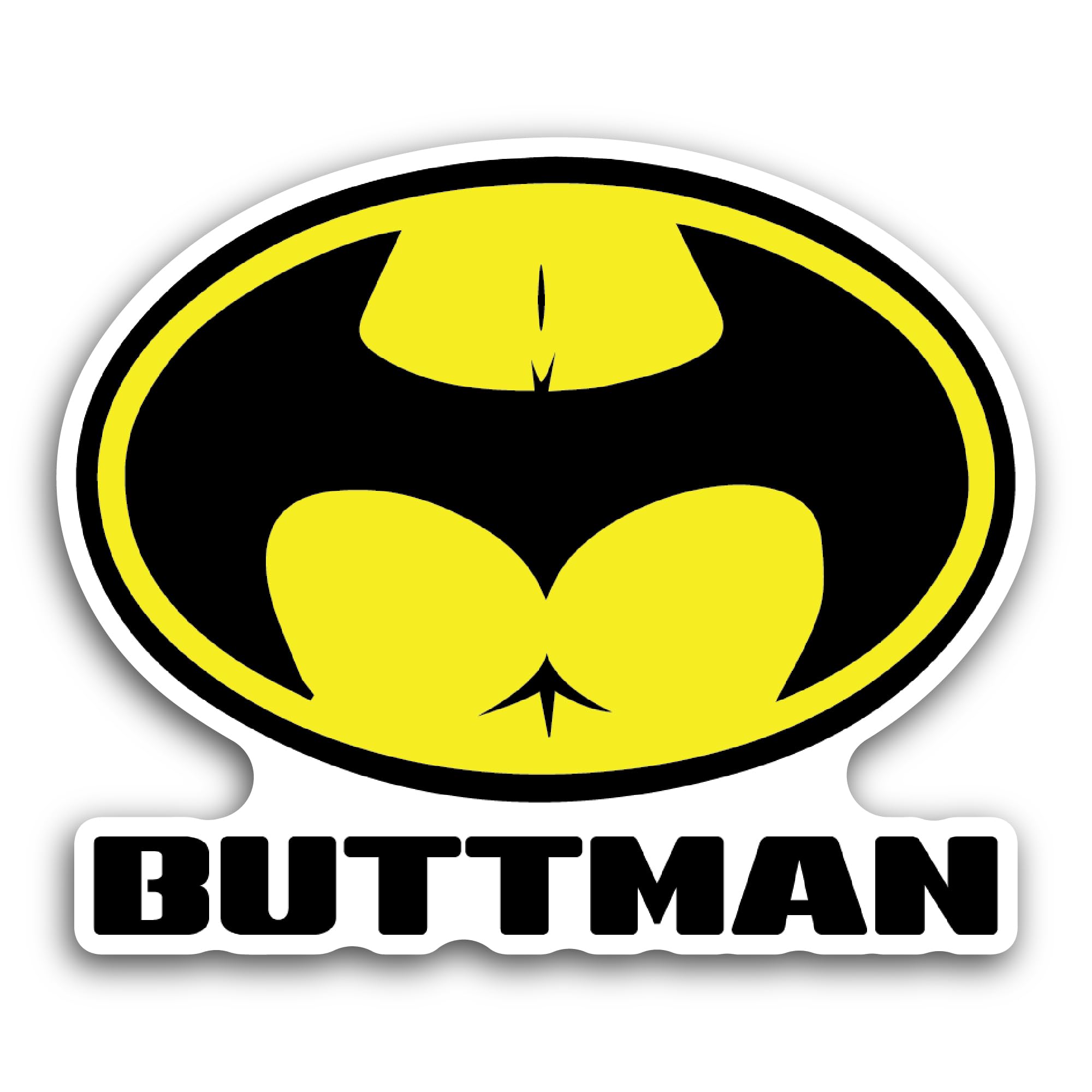 2 (Pieces) 3" and 5" Buttman Sticker, Waterproof Vinyl Decals for Many Purpose Like Cars, Trucks, La