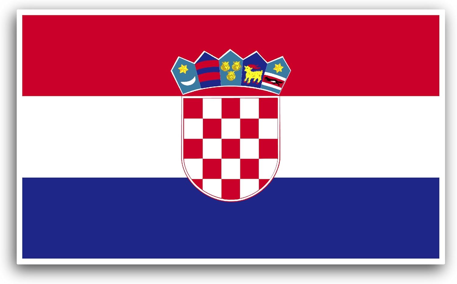 2 (Pieces) 3" and 5" Croatia Flag Sticker, Waterproof Vinyl Decals for Many Purpose Like Cars, Trucks, Laptops, Phones, Windows and More