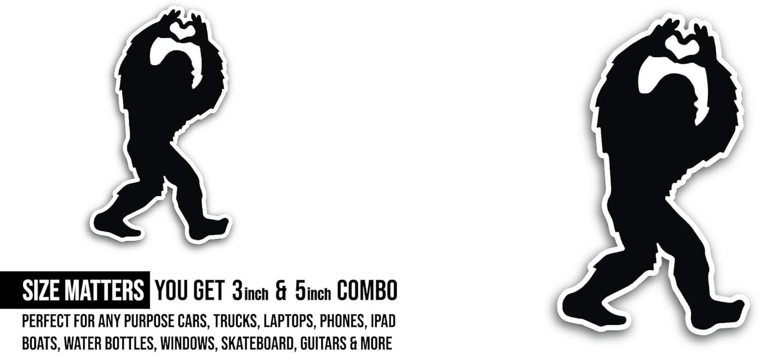 2 (Pieces) 3" and 5" Gorilla Sticker, Waterproof Vinyl Decals for Many Purpose Like Cars, Trucks, Laptops, Phones, Windows and More