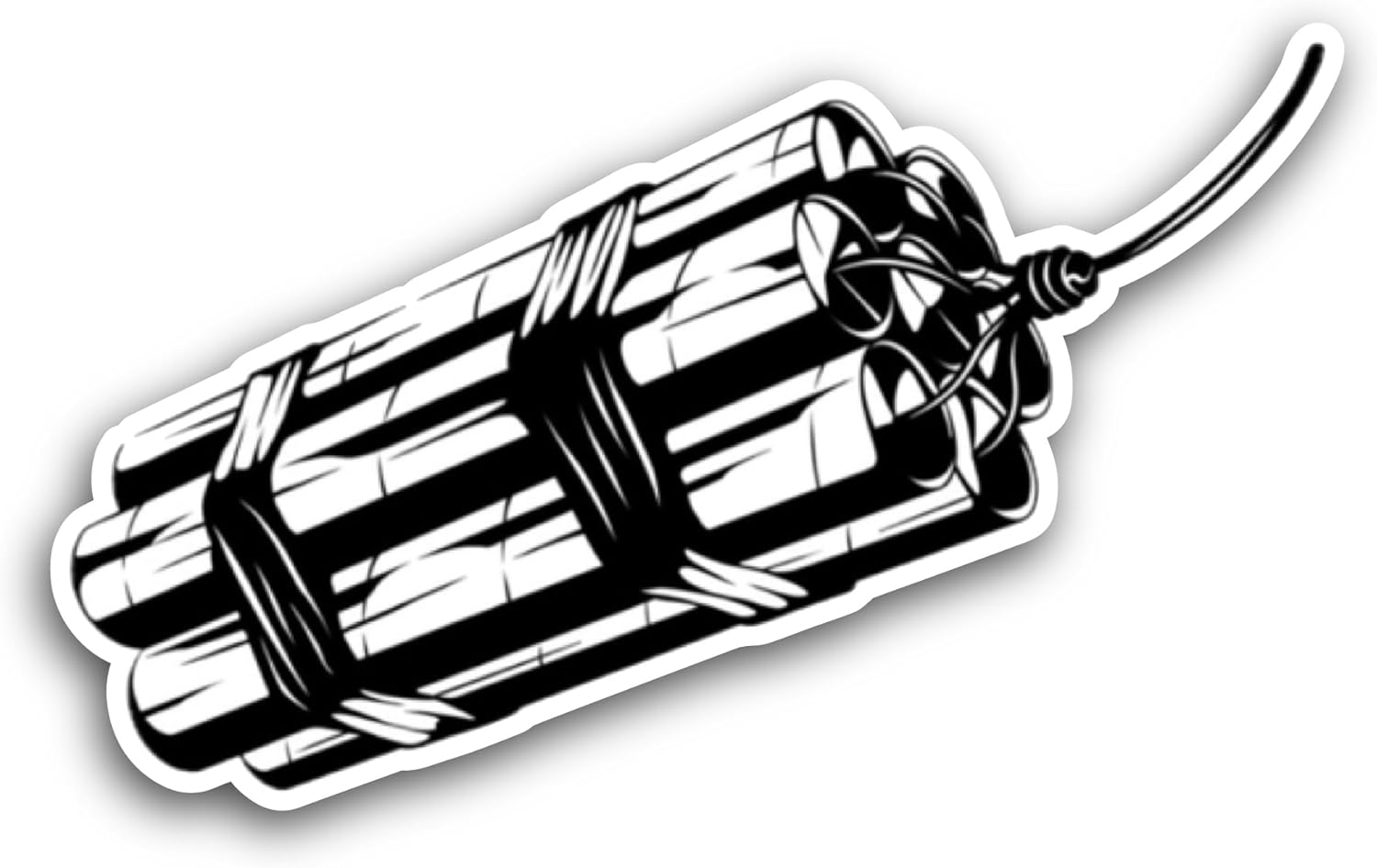 2 (Pieces) 3" and 5" Dynamite Sticker, Waterproof Vinyl Decals for Many Purpose Like Cars, Trucks, Laptops, Phones, Windows and More