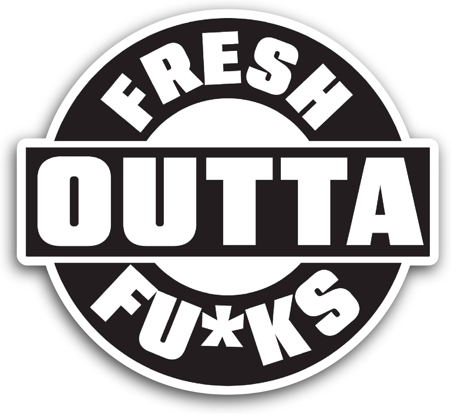 2 (Pieces) 3" and 5" Fresh Outta Sticker, Waterproof Vinyl Decals for Many Purpose Like Cars, Trucks, Laptops, Phones, Windows and More