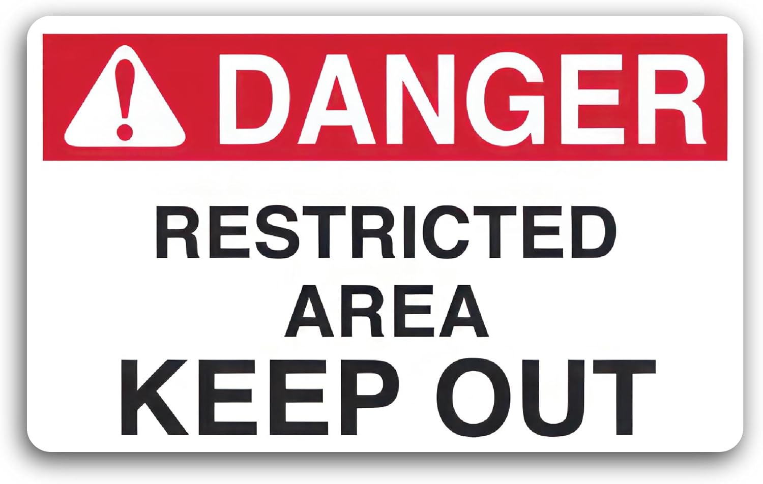 2 (Pieces) 3" and 5" Danger Restricted Area Keep Out Decal Sticker, Waterproof Vinyl Decals for Many Purpose Like Cars, Trucks, Laptops, Phones, Windows and More