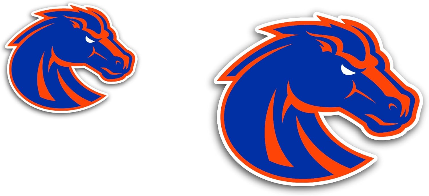 2 (Pieces) 3" and 5" B0ISE State Br0ncos Sticker, Waterproof Vinyl Decals for Many Purpose Like Cars, Trucks, Laptops, Phones, Windows and More