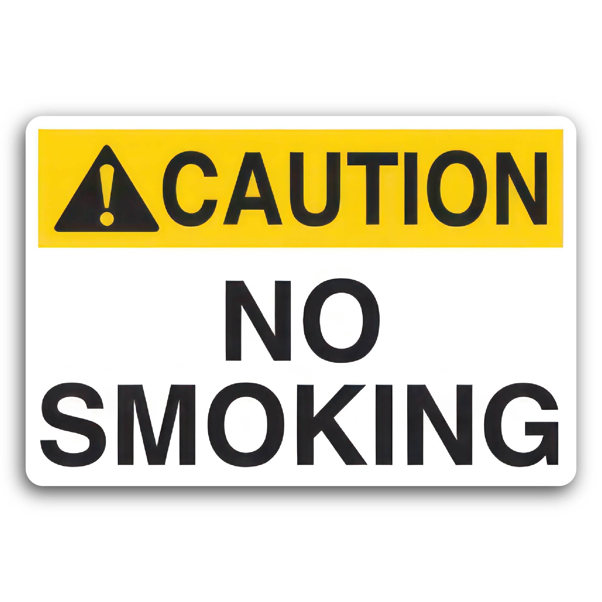 2 (Pieces) 3" and 5" Caution No Smoking Sign Sticker, Waterproof Vinyl Decals for Many Purpose Like 