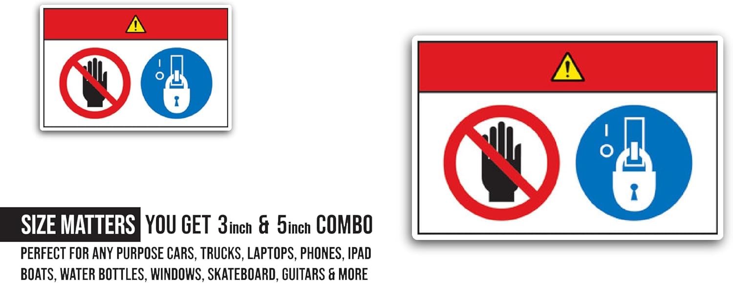 2 (Pieces) 3" and 5" Do Not Entry Symbol Sign Sticker, Waterproof Vinyl Decals for Many Purpose Like Cars, Trucks, Laptops, Phones, Windows and More