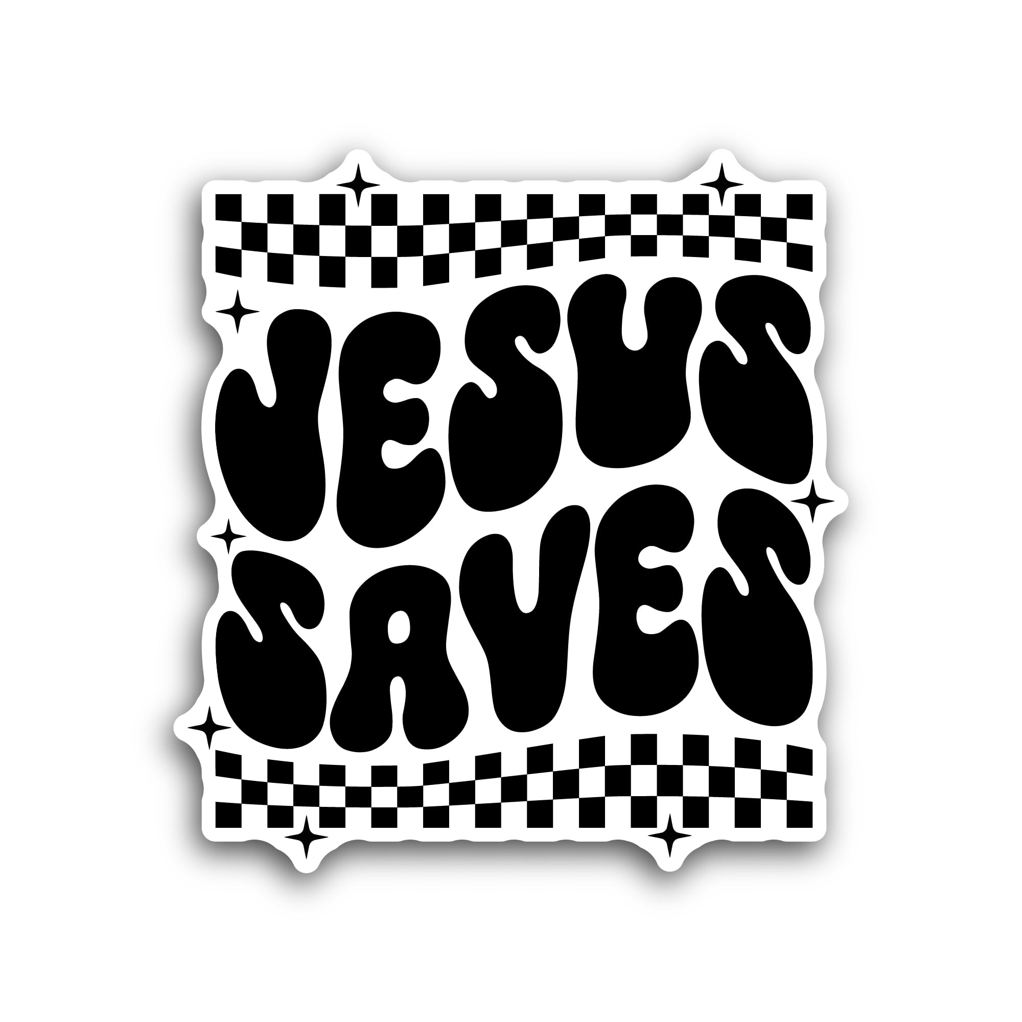 2 (Pieces) 3" and 5" Jesus Saves Text Sticker, Waterproof Vinyl Decals for Many Purpose Like Cars, T