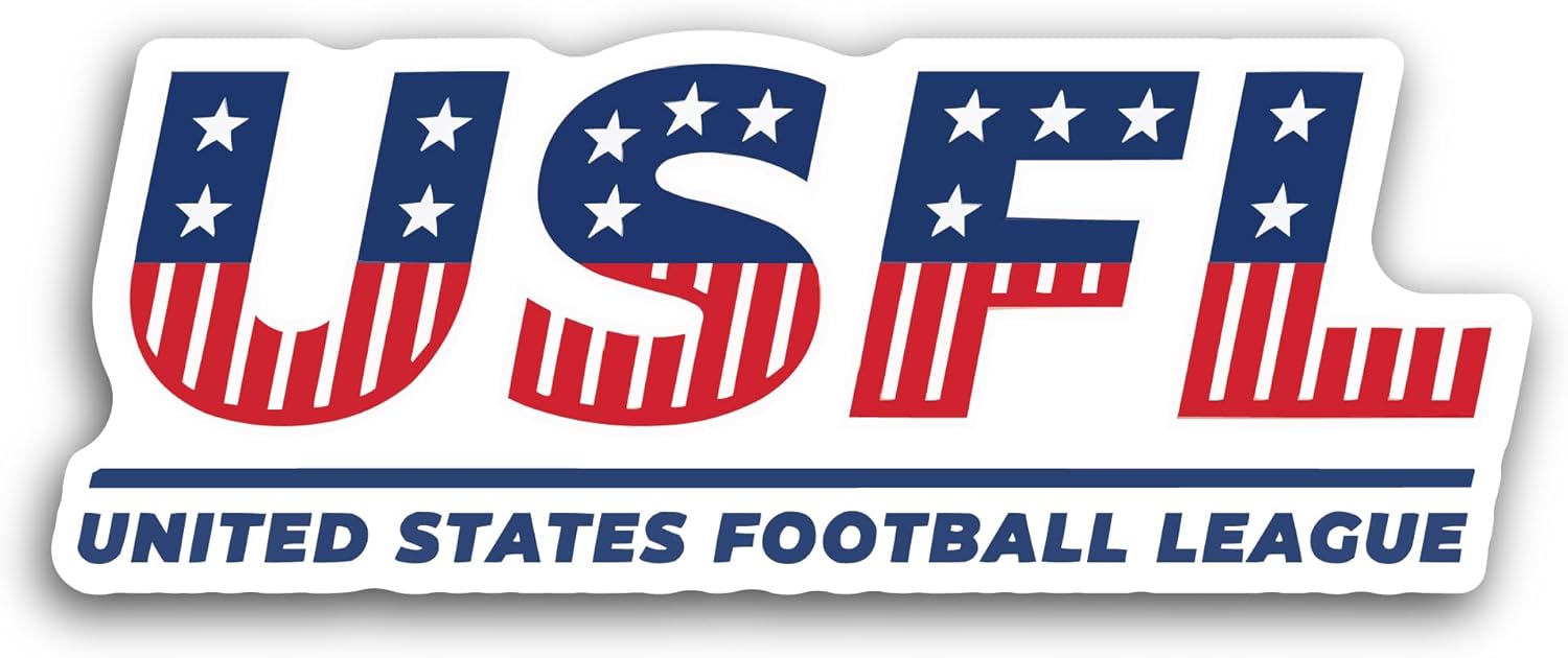 2 (Pieces) 3" and 5" United States F00tball League Sticker, Waterproof Vinyl Decals for Many Purpose Like Cars, Trucks, Laptops, Phones, Windows and More