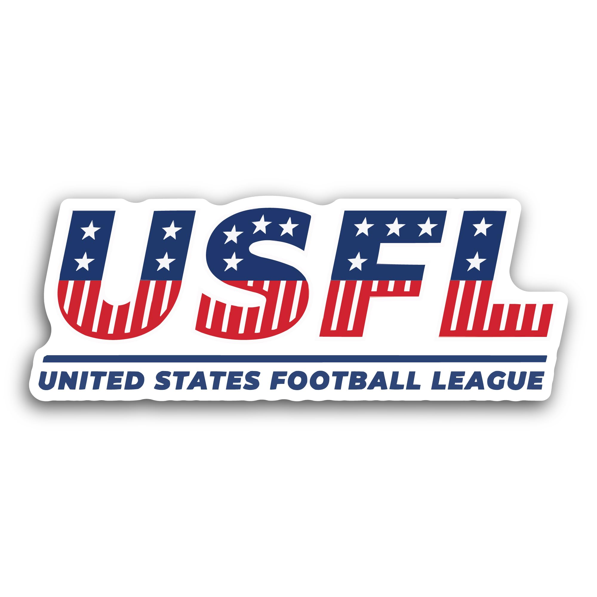 2 (Pieces) 3" and 5" United States F00tball League Sticker, Waterproof Vinyl Decals for Many Purpose