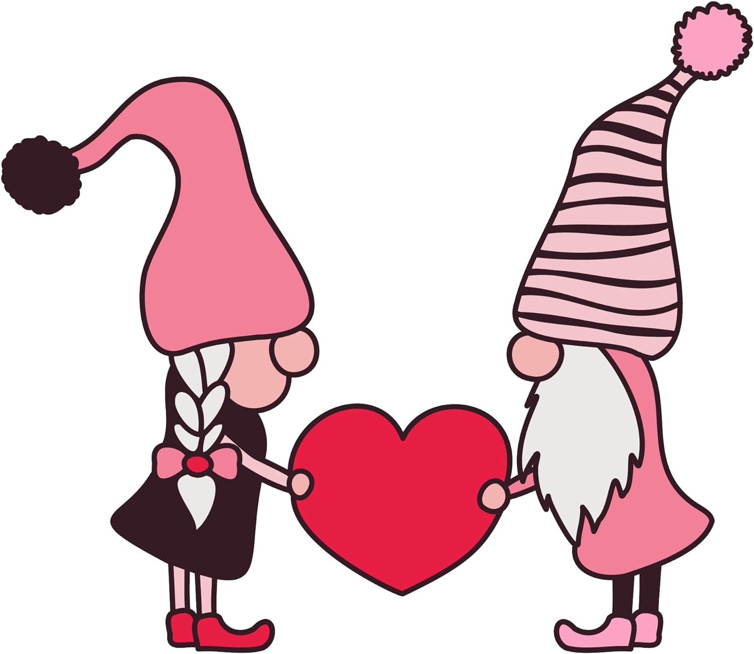 Inspirational Quote Valentines Day Gnome Holding Heart Motivational Sticker Vinyl Decal Motivation Stickers- 5" Vinyl Sticker Waterproof