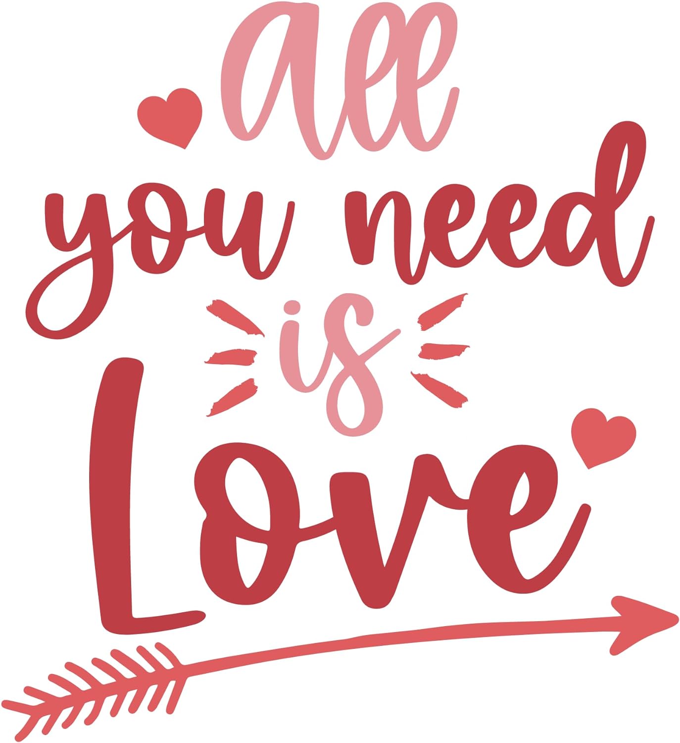 Inspirational Quote All You Need is Love Motivational Sticker Vinyl Decal Motivation Stickers- 5" Vinyl Sticker Waterproof