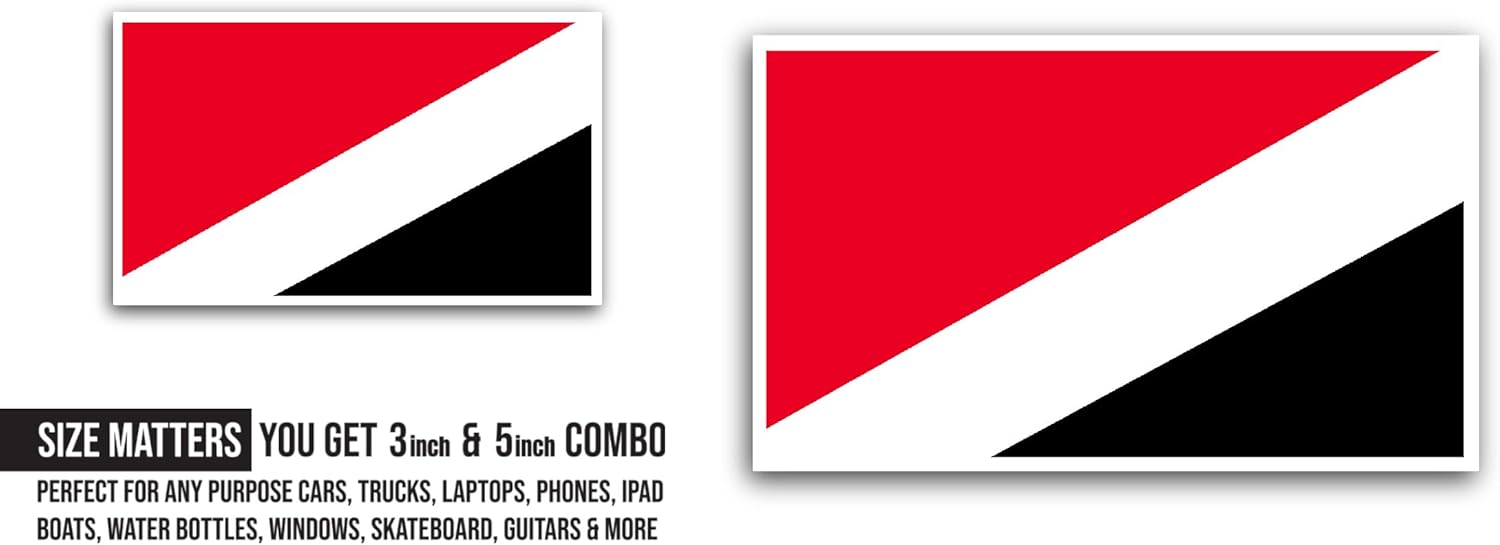 2 (Pieces) 3" and 5" Sealand,Principility of Flag Sticker, Waterproof Vinyl Decals for Many Purpose Like Cars, Trucks, Laptops, Phones, Windows and More