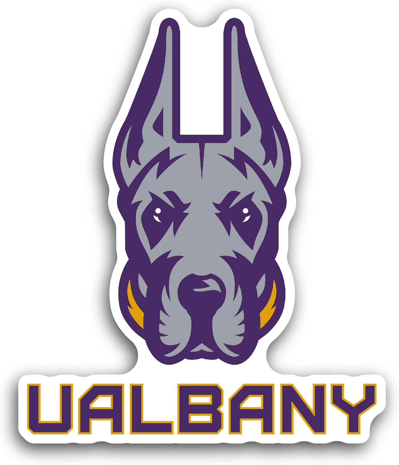 2 (Pieces) 3" and 5" UAlb@ny Sticker, Waterproof Vinyl Decals for Many Purpose Like Cars, Trucks, Laptops, Phones, Windows and More