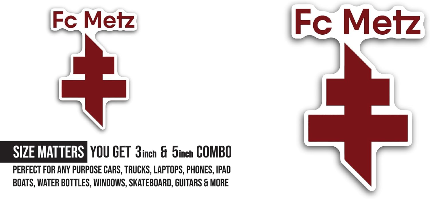 2 (Pieces) 3" and 5" FC M3tz Sticker, Waterproof Vinyl Decals for Many Purpose Like Cars, Trucks, Laptops, Phones, Windows and More