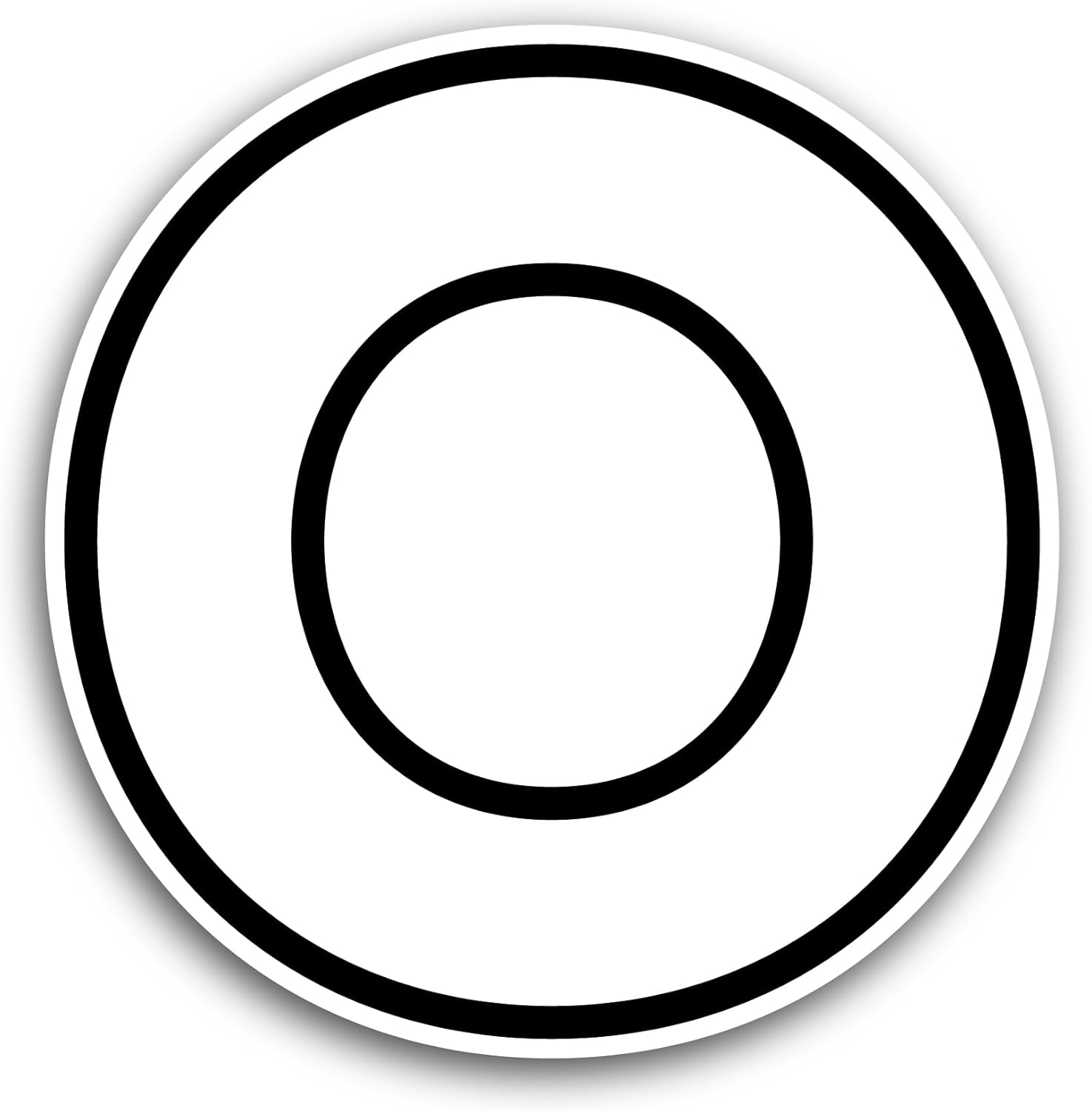 2 (Pieces) 3" and 5" Letter O Sticker, Waterproof Vinyl Decals for Many Purpose Like Cars, Trucks, Laptops, Phones, Windows and More