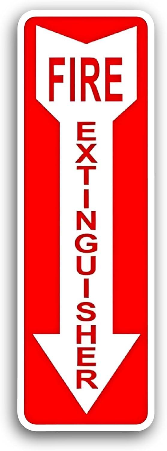 2 (Pieces) 3" and 5" Fire Extinguisher Signs Sticker, Waterproof Vinyl Decals for Many Purpose Like Cars, Trucks, Laptops, Phones, Windows and More