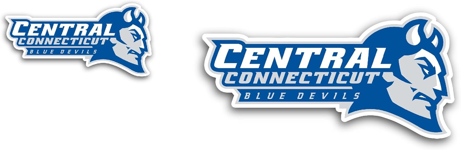 2 (Pieces) 3" and 5" C3ntral C0nnecticut Blue Devils Sticker, Waterproof Vinyl Decals for Many Purpose Like Cars, Trucks, Laptops, Phones, Windows and More