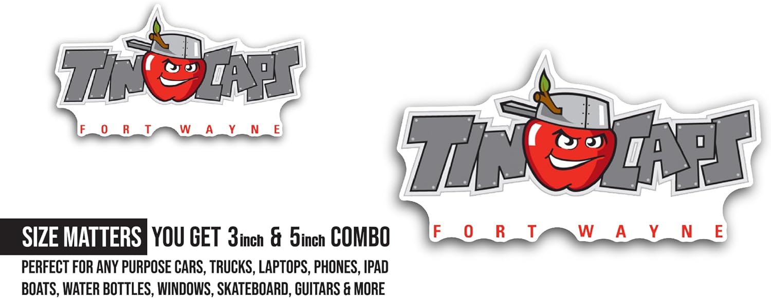 2 (Pieces) 3" and 5" T1nCaps Logo Decal Sticker, Waterproof Vinyl Decals for Many Purpose Like Cars, Trucks, Laptops, Phones, Windows and More