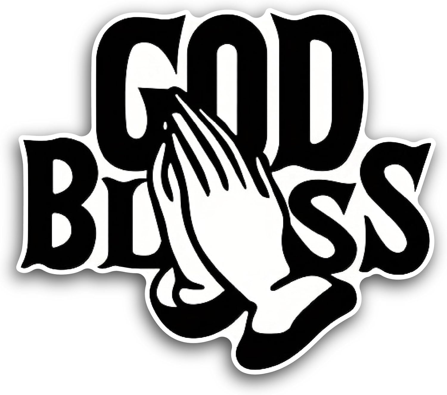 2 (Pieces) 3" and 5" God Bless Sticker, Waterproof Vinyl Decals for Many Purpose Like Cars, Trucks, Laptops, Phones, Windows and More