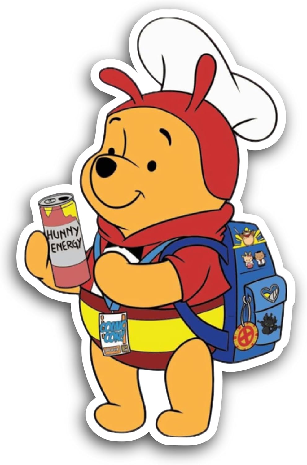 2 (Pieces) 3" and 5" Winnie The P00h Sticker, Waterproof Vinyl Decals for Many Purpose Like Cars, Trucks, Laptops, Phones, Windows and More