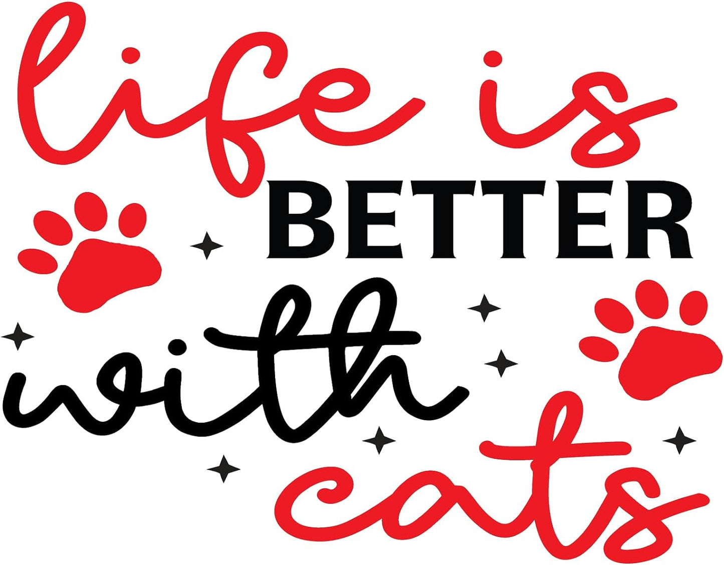 Inspirational Quote "Life is Better With Cats" Motivational Sticker Vinyl Decal Motivation Stickers- 5" Vinyl Sticker Waterproof