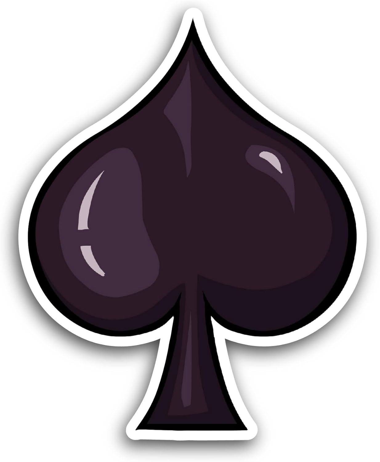 2 (Pieces) 3" and 5" Playing Card Spade Sign Sticker, Waterproof Vinyl Decals for Many Purpose Like Cars, Trucks, Laptops, Phones, Windows and More