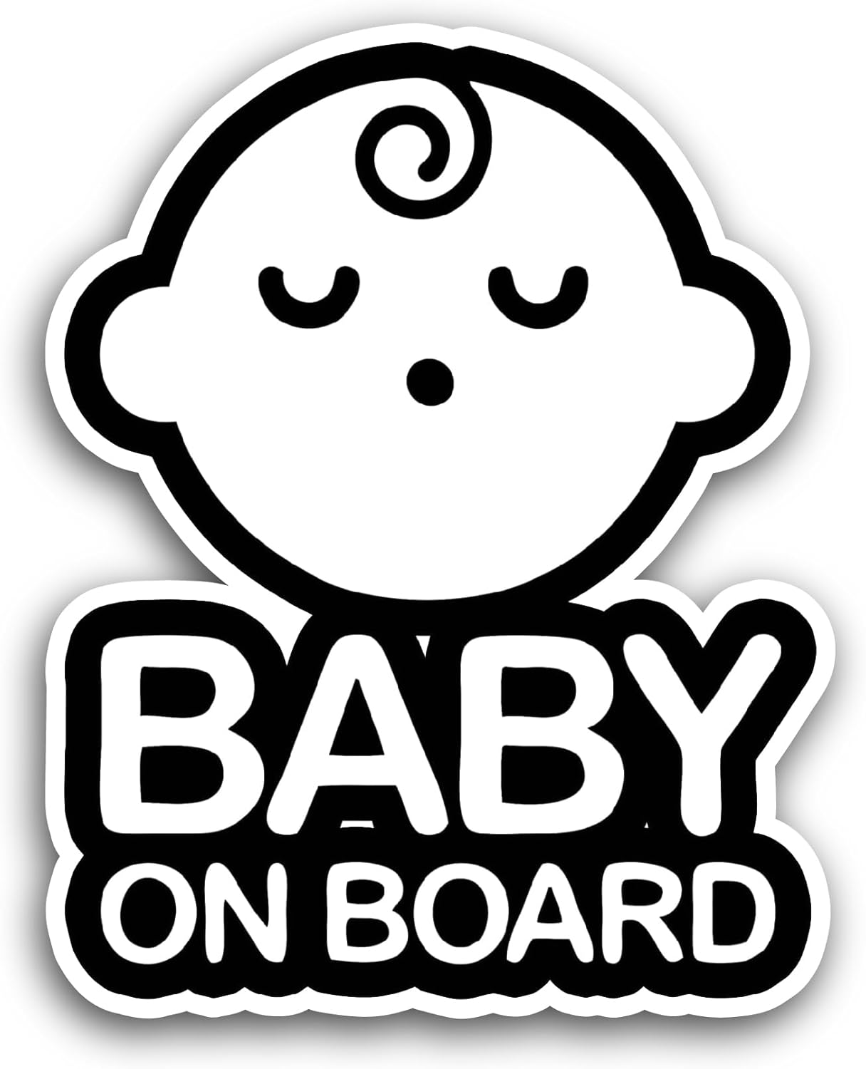 2 (Pieces) 3" and 5" Baby on Board Sticker, Waterproof Vinyl Decals for Many Purpose Like Cars, Trucks, Laptops, Phones, Windows and More