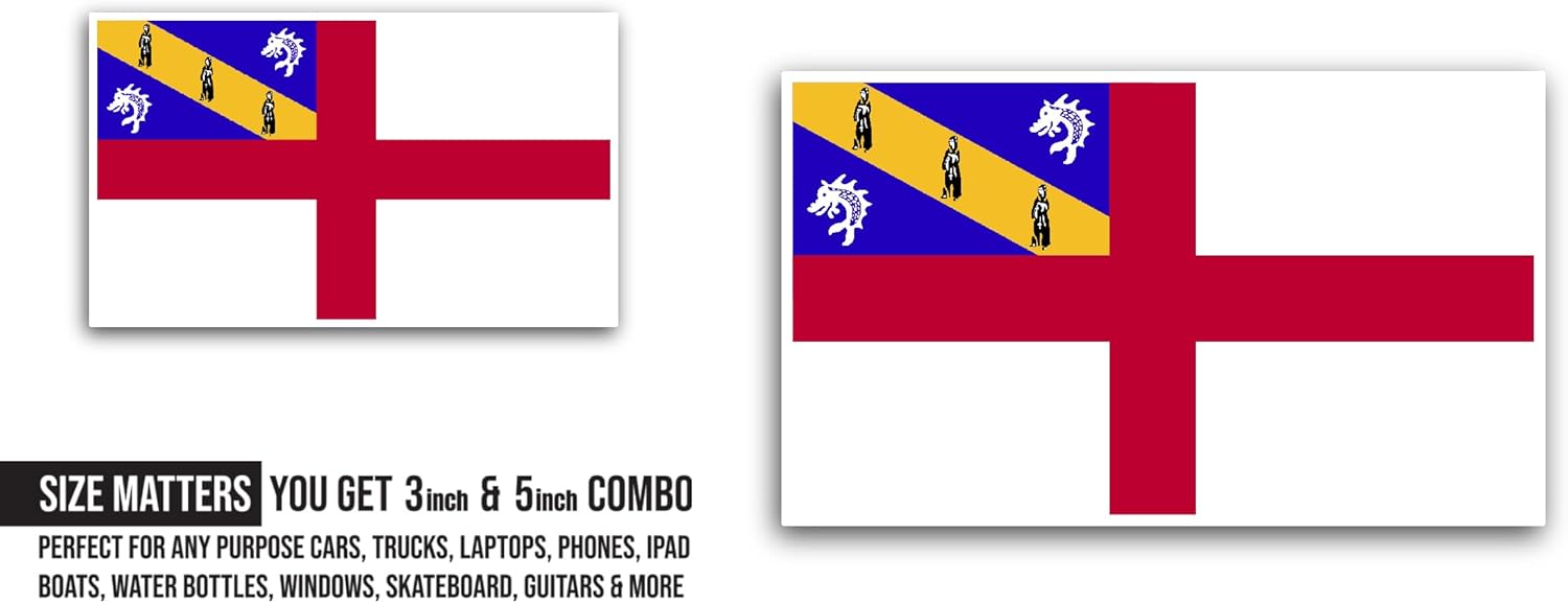 2 (Pieces) 3" and 5" Herm Flag Sticker, Waterproof Vinyl Decals for Many Purpose Like Cars, Trucks, Laptops, Phones, Windows and More