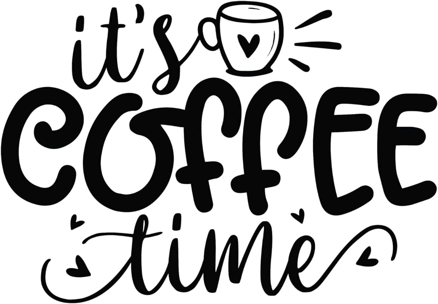 Inspirational Quote "Its Coffee Time" Motivational Sticker Vinyl Decal Motivation Stickers- 5" Vinyl Sticker Waterproof