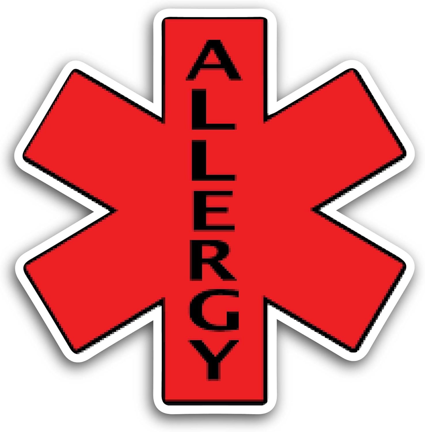 2 (Pieces) 3" and 5" Allergy Sticker, Waterproof Vinyl Decals for Many Purpose Like Cars, Trucks, Laptops, Phones, Windows and More