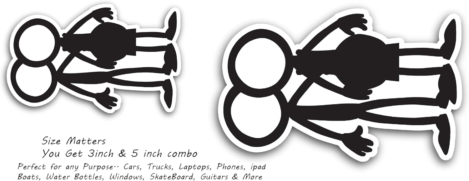 2 (Pieces) 3" and 5" Couple Standing Decal Sticker, Waterproof Vinyl Decals for Many Purpose Like Cars, Trucks, Laptops, Phones, Windows and More