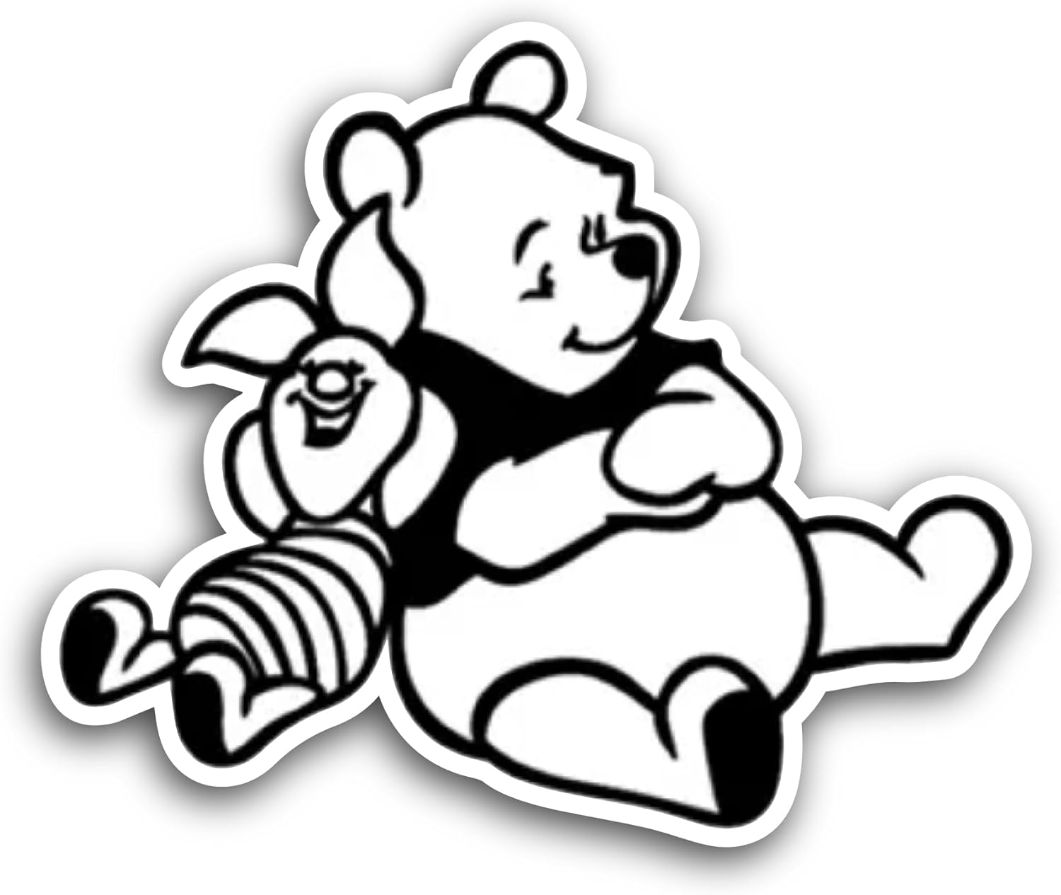 2 (Pieces) 3" and 5" Black and White Bear Sticker, Waterproof Vinyl Decals for Many Purpose Like Cars, Trucks, Laptops, Phones, Windows and More