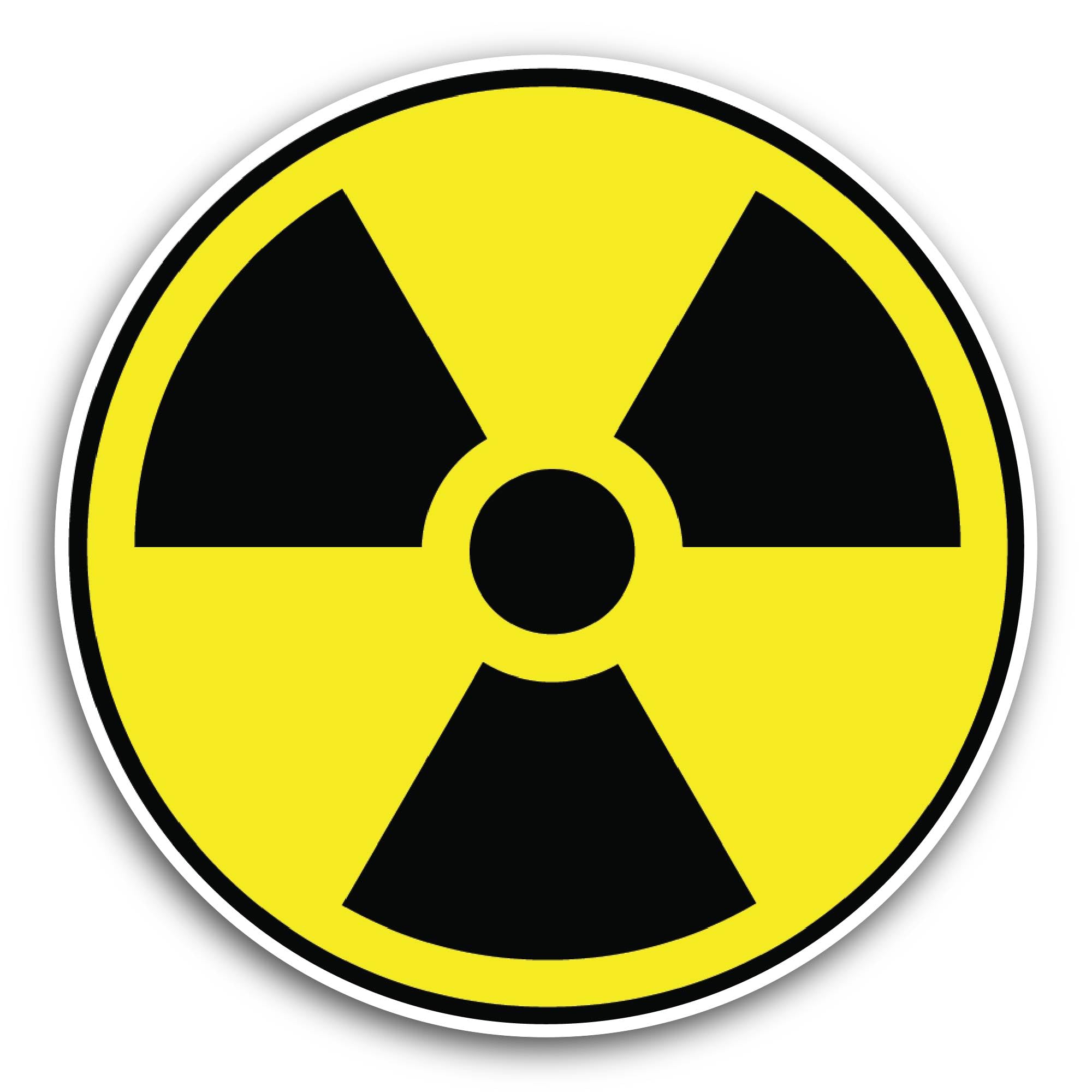 2 (Pieces) 3" and 5" Radiation Sign Sticker, Waterproof Vinyl Decals for Many Purpose Like Cars, Tru