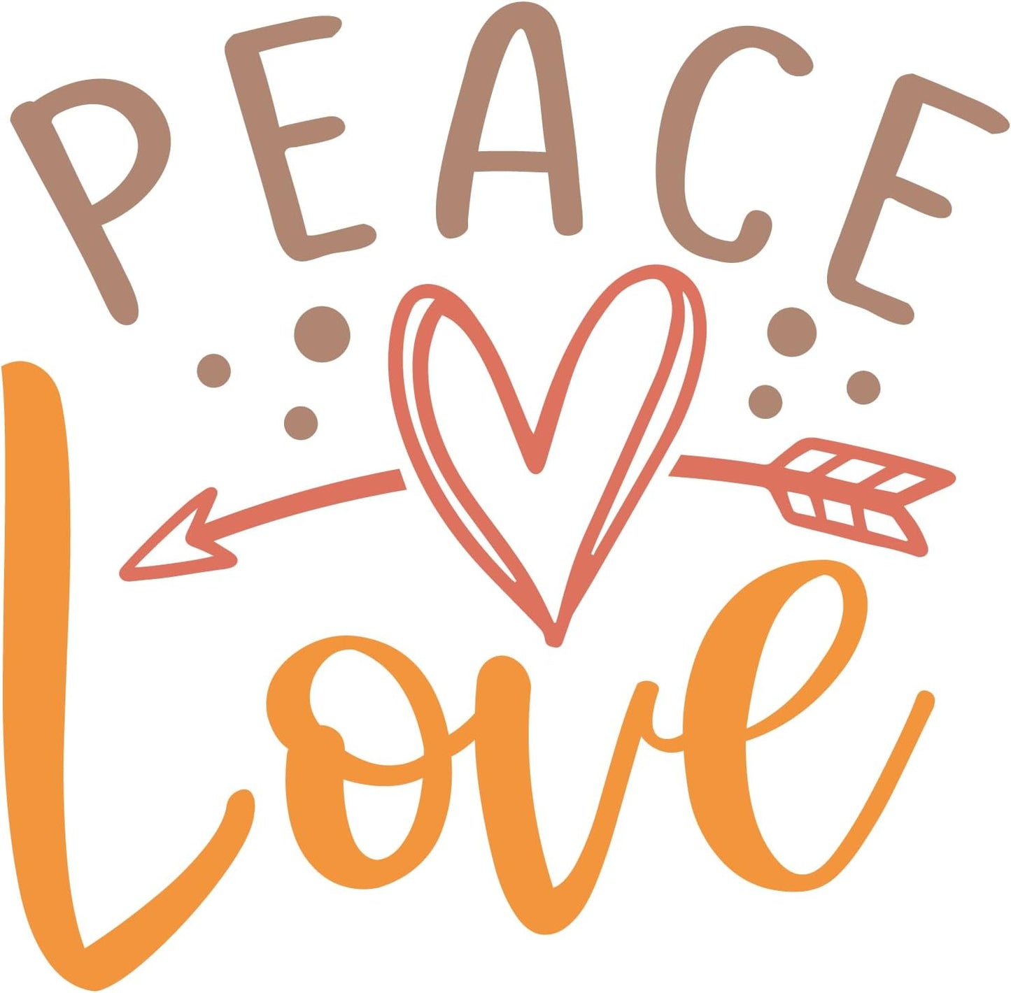 Inspirational Quote "Peace Love" Motivational Sticker Vinyl Decal Motivation Stickers- 5" Vinyl Sticker Waterproof