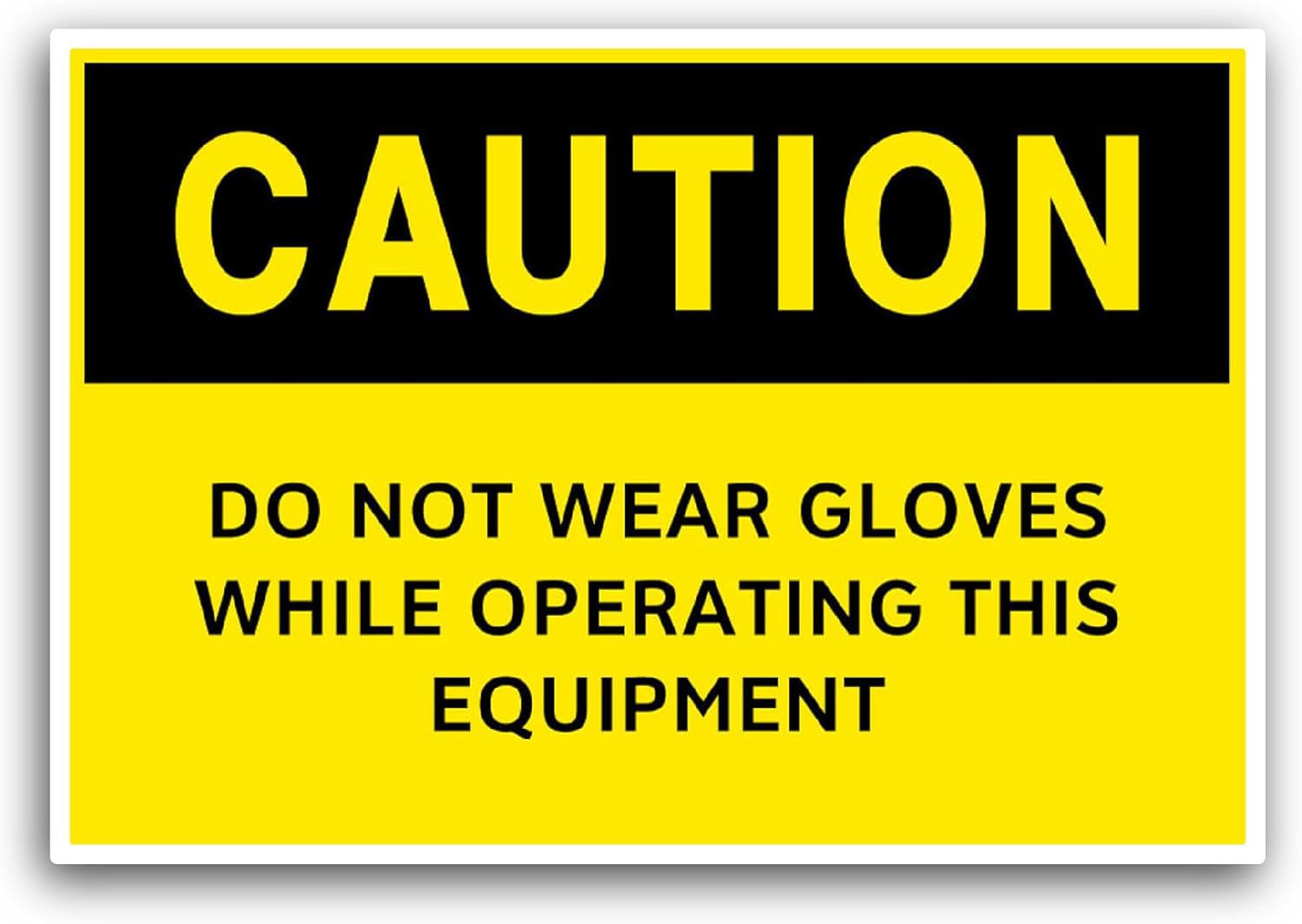 2 (Pieces) 3" and 5" Do Not Wear Gloves Sticker, Waterproof Vinyl Decals for Many Purpose Like Cars, Trucks, Laptops, Phones, Windows and More