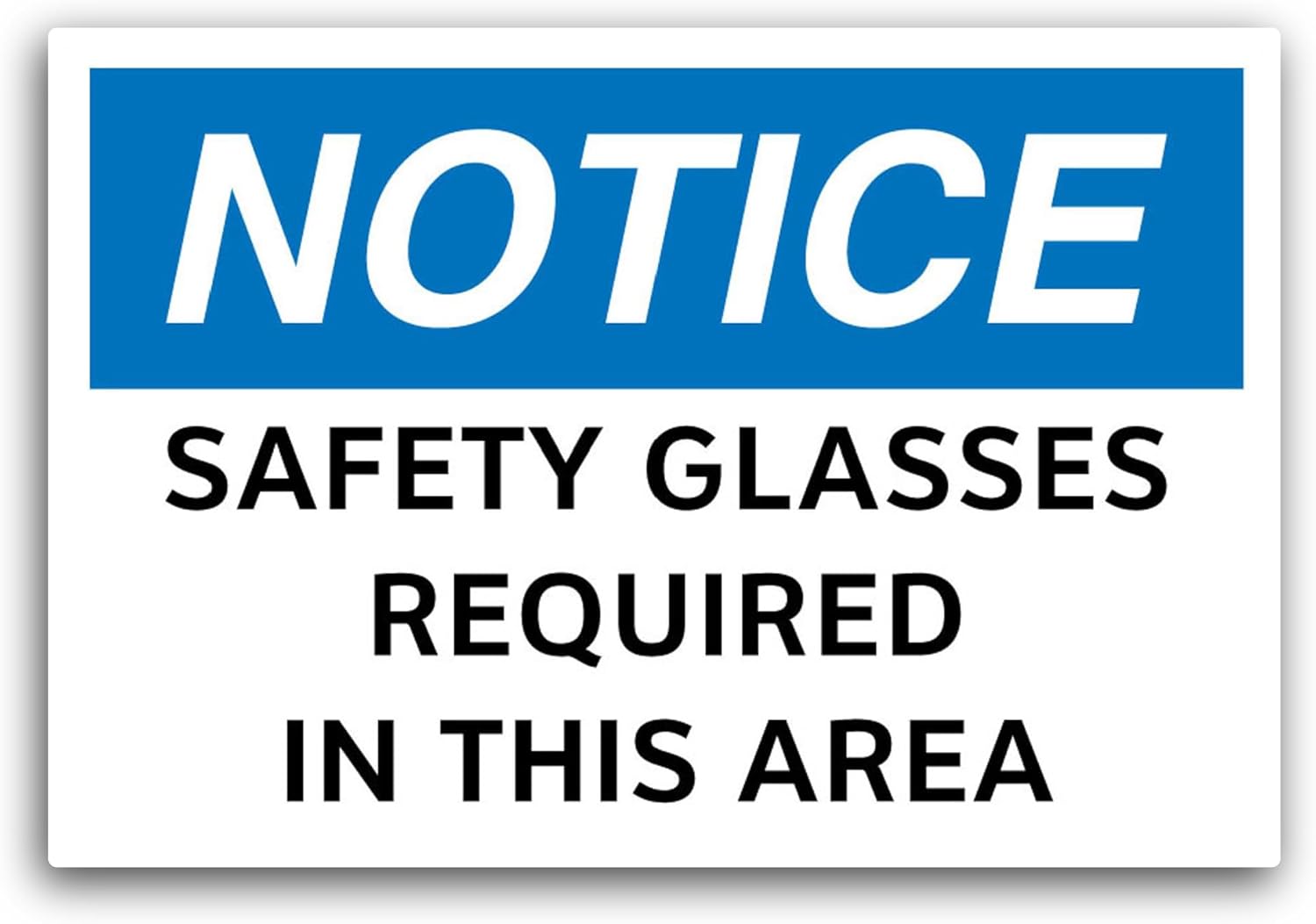 2 (Pieces) 3" and 5" Safety Glasses Required Sticker, Waterproof Vinyl Decals for Many Purpose Like Cars, Trucks, Laptops, Phones, Windows and More