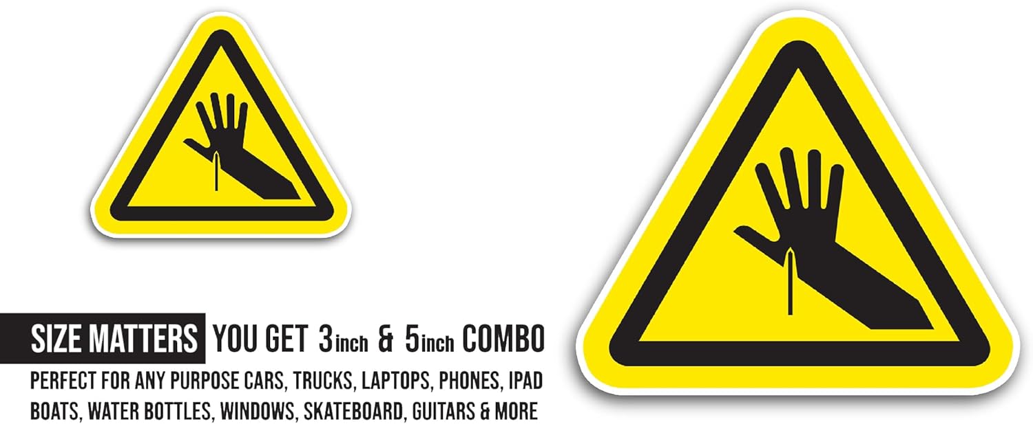 2 (Pieces) 3" and 5" Sharp Point Sticker, Waterproof Vinyl Decals for Many Purpose Like Cars, Trucks, Laptops, Phones, Windows and More