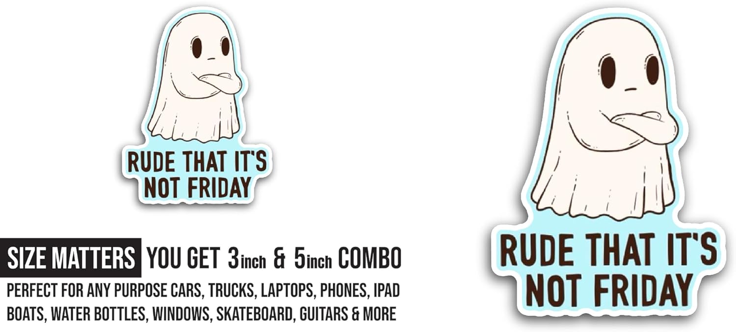 2 (Pieces) 3" and 5" Rude That Sticker, Waterproof Vinyl Decals for Many Purpose Like Cars, Trucks, Laptops, Phones, Windows and More