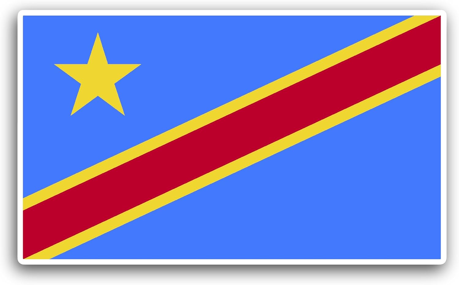 2 (Pieces) 3" and 5" Democratic Republic of The Congo Flag Sticker, Waterproof Vinyl Decals for Many Purpose Like Cars, Trucks, Laptops, Phones, Windows and More