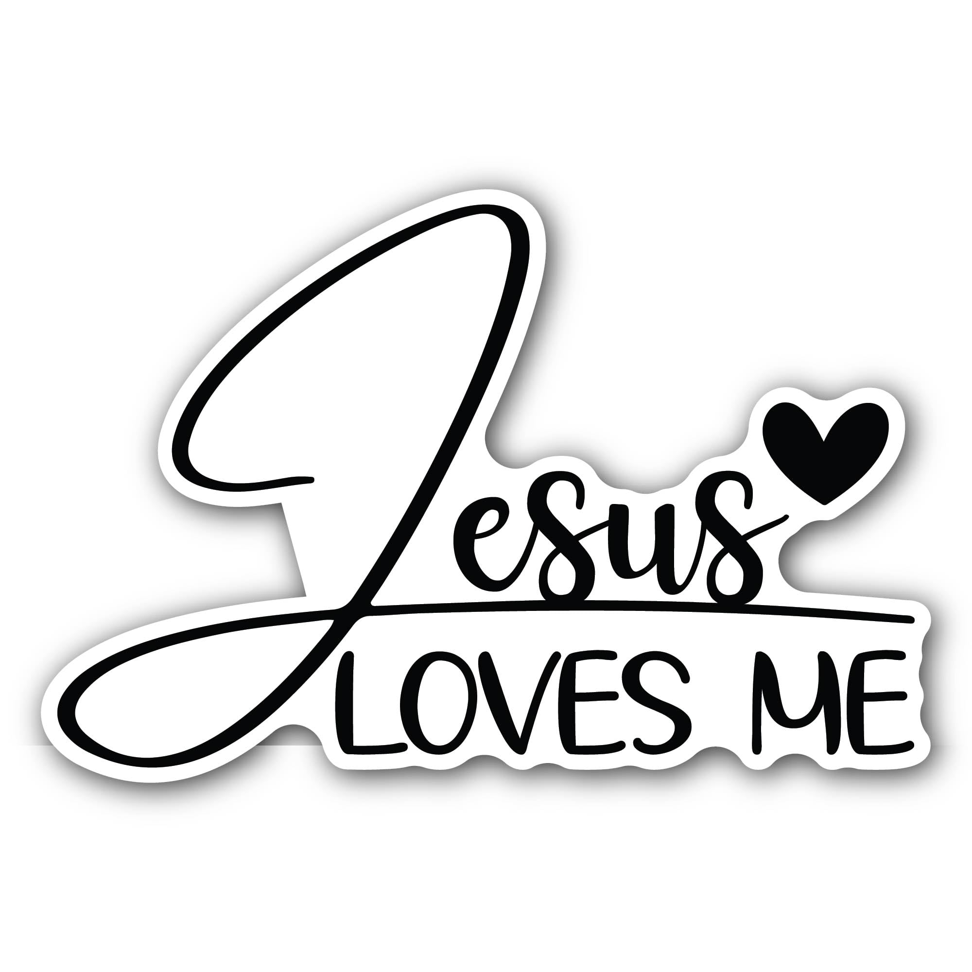 2 (Pieces) 3" and 5" Jesus Loves Me Sticker, Waterproof Vinyl Decals for Many Purpose Like Cars, Tru
