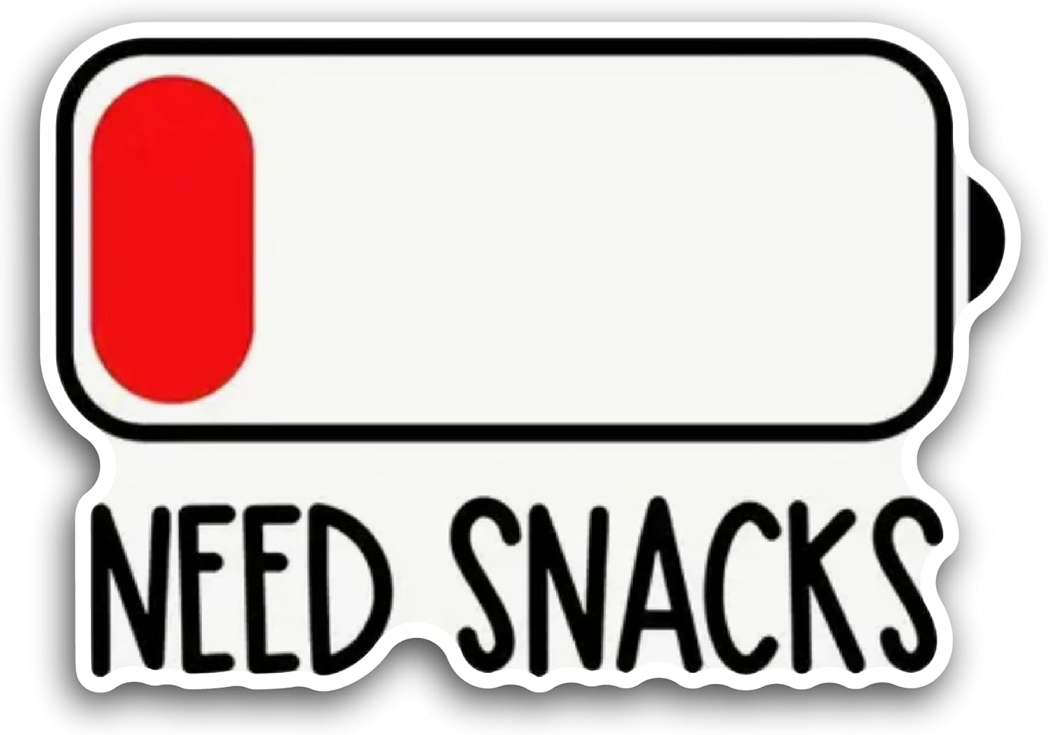2 (Pieces) 3" and 5" Need Snacks Text Sticker, Waterproof Vinyl Decals for Many Purpose Like Cars, Trucks, Laptops, Phones, Windows and More