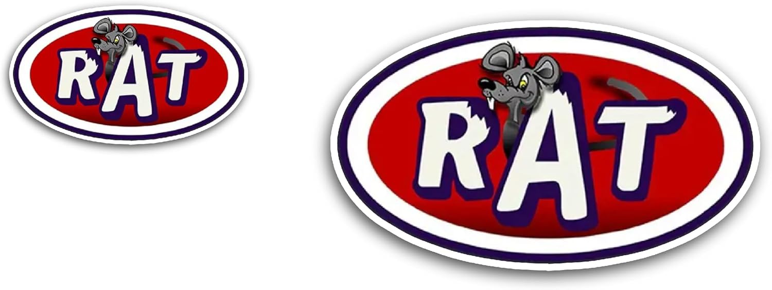 2 (Pieces) 3" and 5" Rat Sticker, Waterproof Vinyl Decals for Many Purpose Like Cars, Trucks, Laptops, Phones, Windows and More