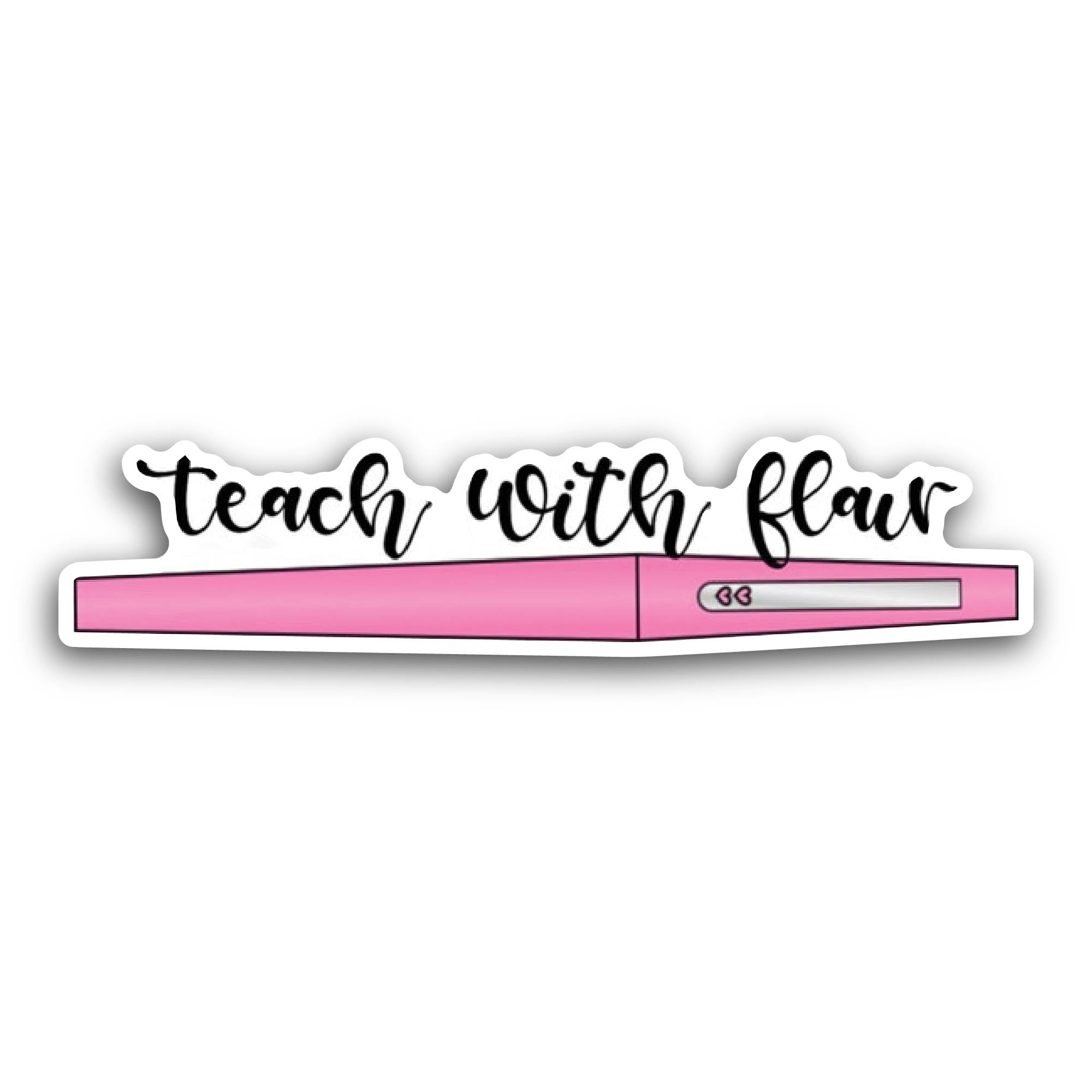 2 (Pieces) 3" and 5" Teach with Flair Sticker, Waterproof Vinyl Decals for Many Purpose Like Cars, T