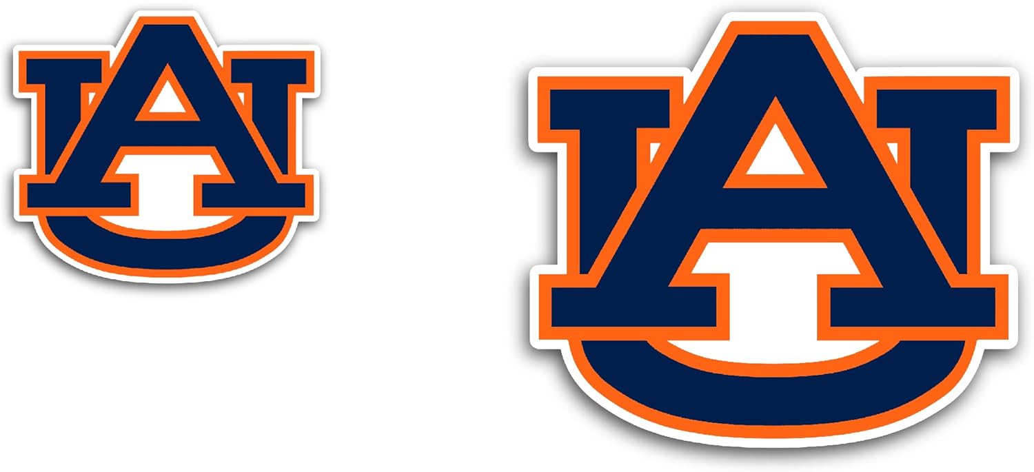 2 (Pieces) 3" and 5" Auburn T1gers Sticker, Waterproof Vinyl Decals for Many Purpose Like Cars, Trucks, Laptops, Phones, Windows and More