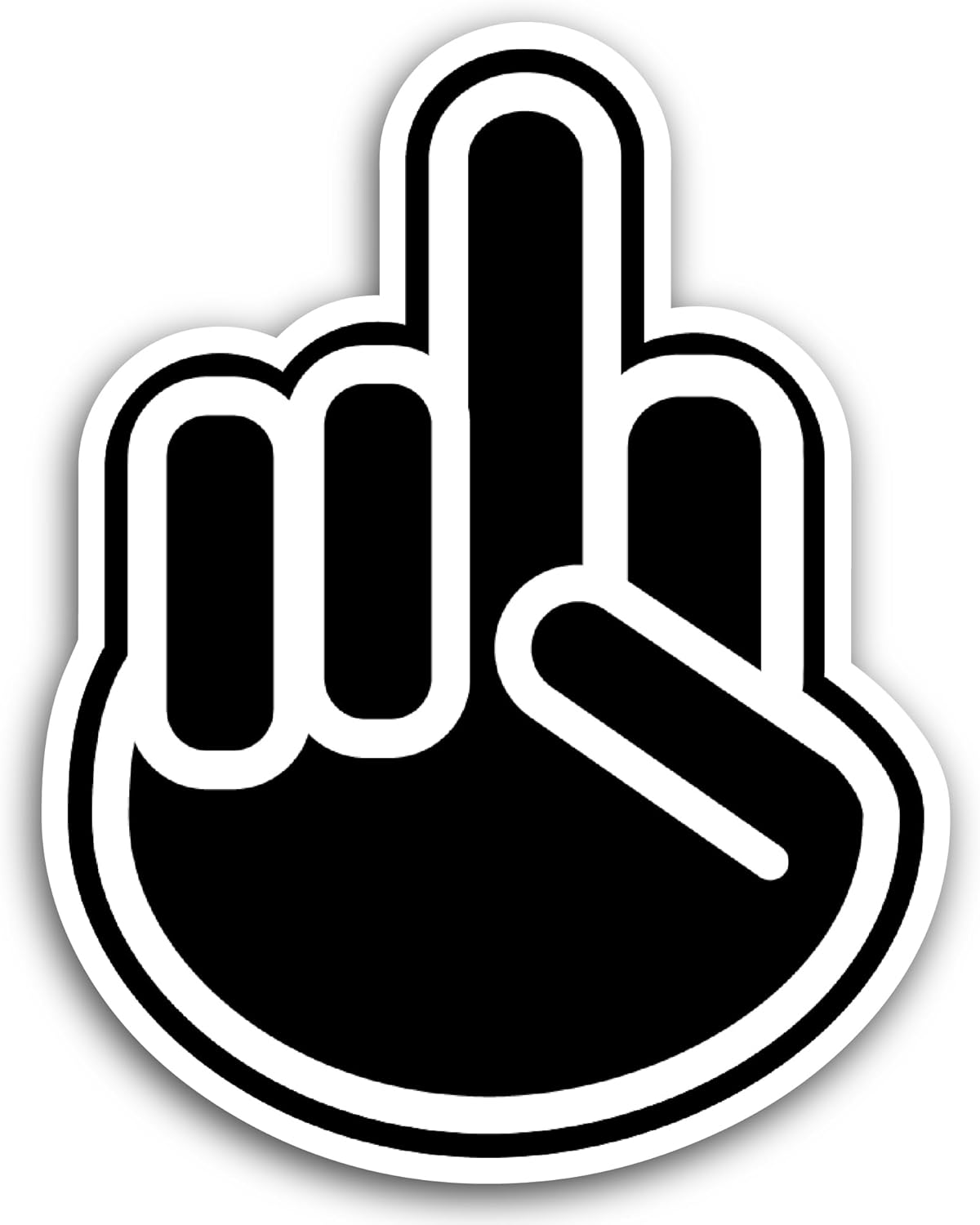 2 (Pieces) 3" and 5" Middle Finger Icon Sticker, Waterproof Vinyl Decals for Many Purpose Like Cars, Trucks, Laptops, Phones, Windows and More